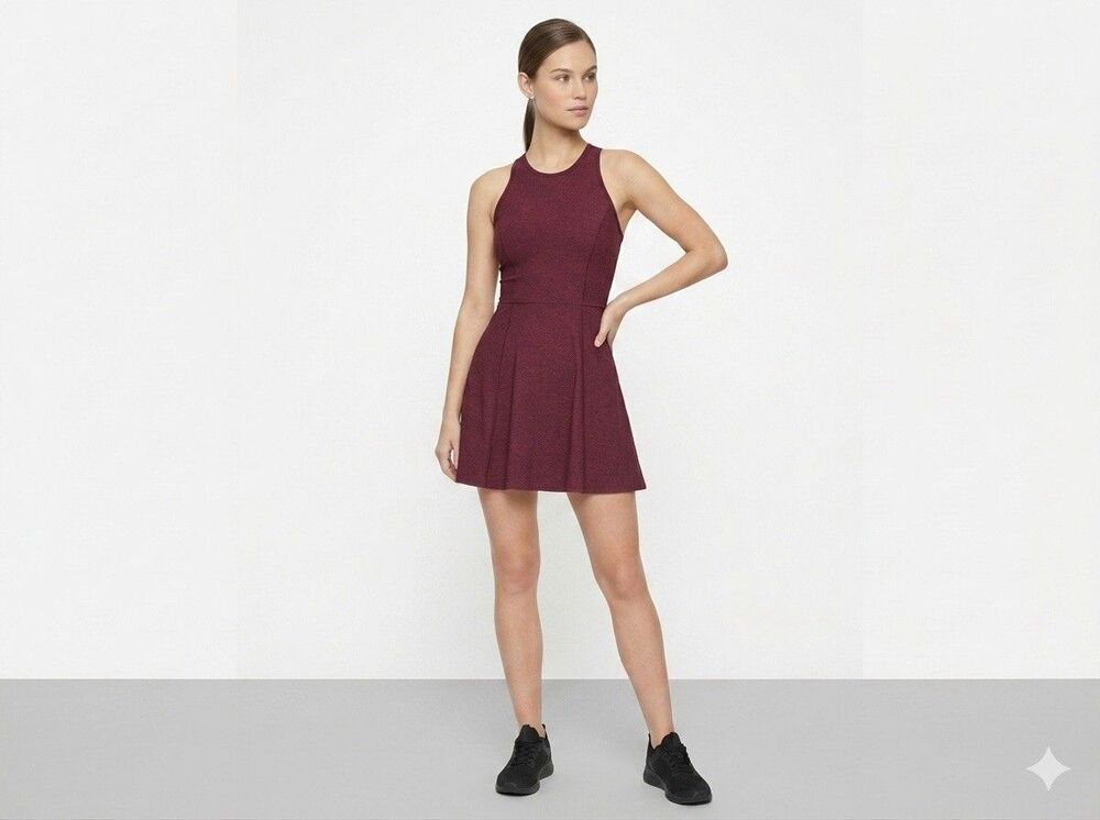 Outdoor Voices Exercise Dress Womens S Burgundy Heathered Gorpcore Athleisure